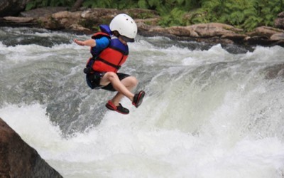 Chatooga River Section III Boy Jumping - Wildwater