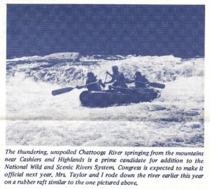 Chattooga River History - 1972 Congressman Roy Taylor Rafting - Wildwater