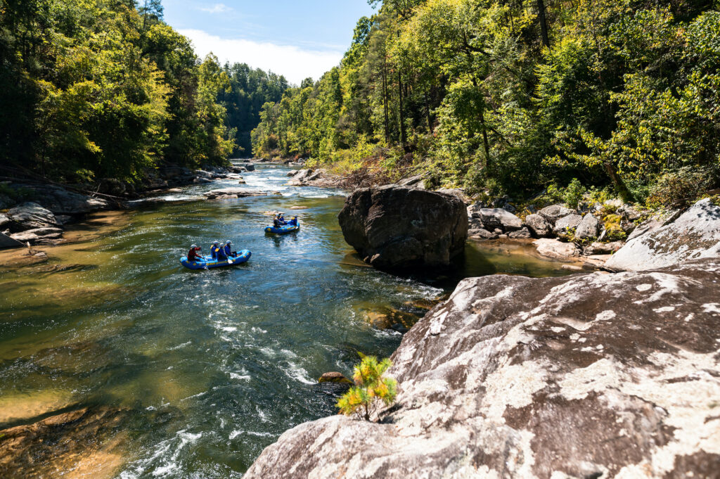 Two rafts on the Wild and Scenic Chattooga River